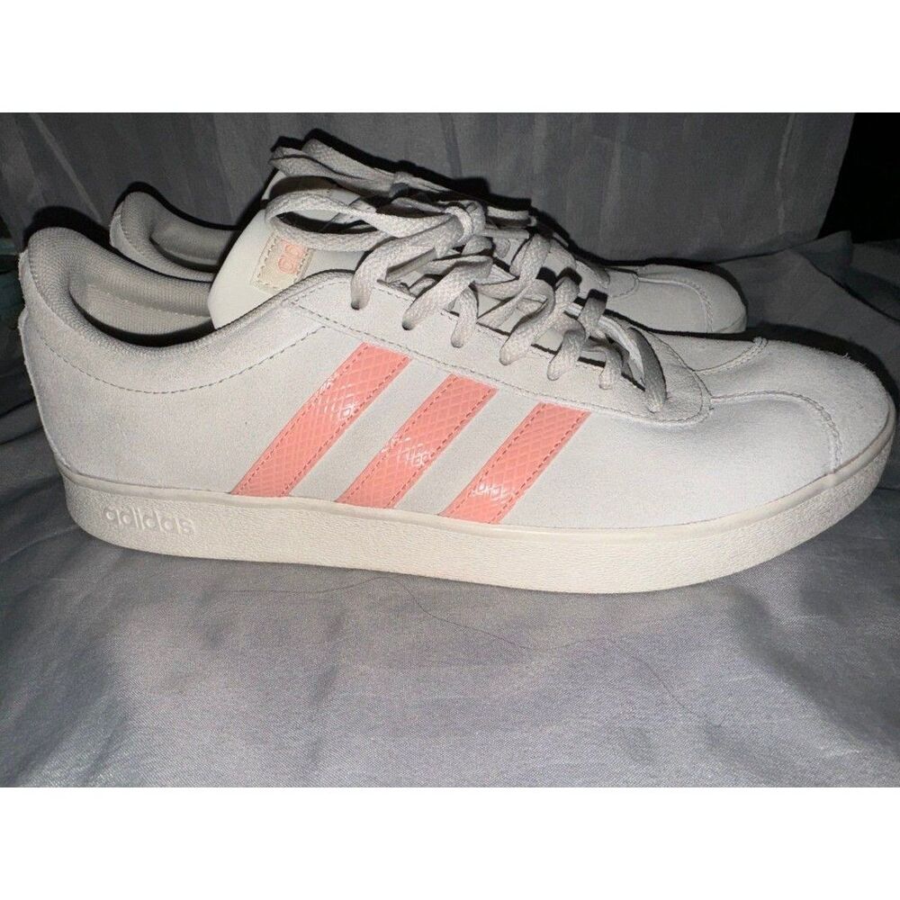 ADIDAS VL COURT 2.0 SKATEBOARD WHITE CORAL STRIPES size 11 B22